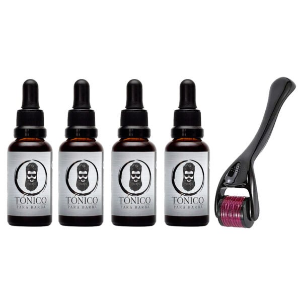 Tónico Para Barba (x4) + Dermaroller + BARBA REGALO + ENVÍO GRATIS