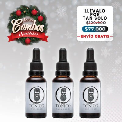 Tónico Para Barba (x3)+ Barba Obsequio Navideño + ENVÍO GRATIS